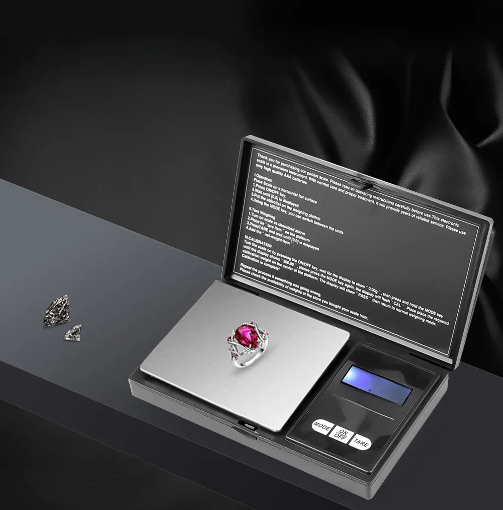 Mini Balance Électronique Numérique de Poche pour Bijoux en Or et Argent Sterling, 100G, 200G, 300G, 500G, 1 Écrou, 0.01G, 0.1G