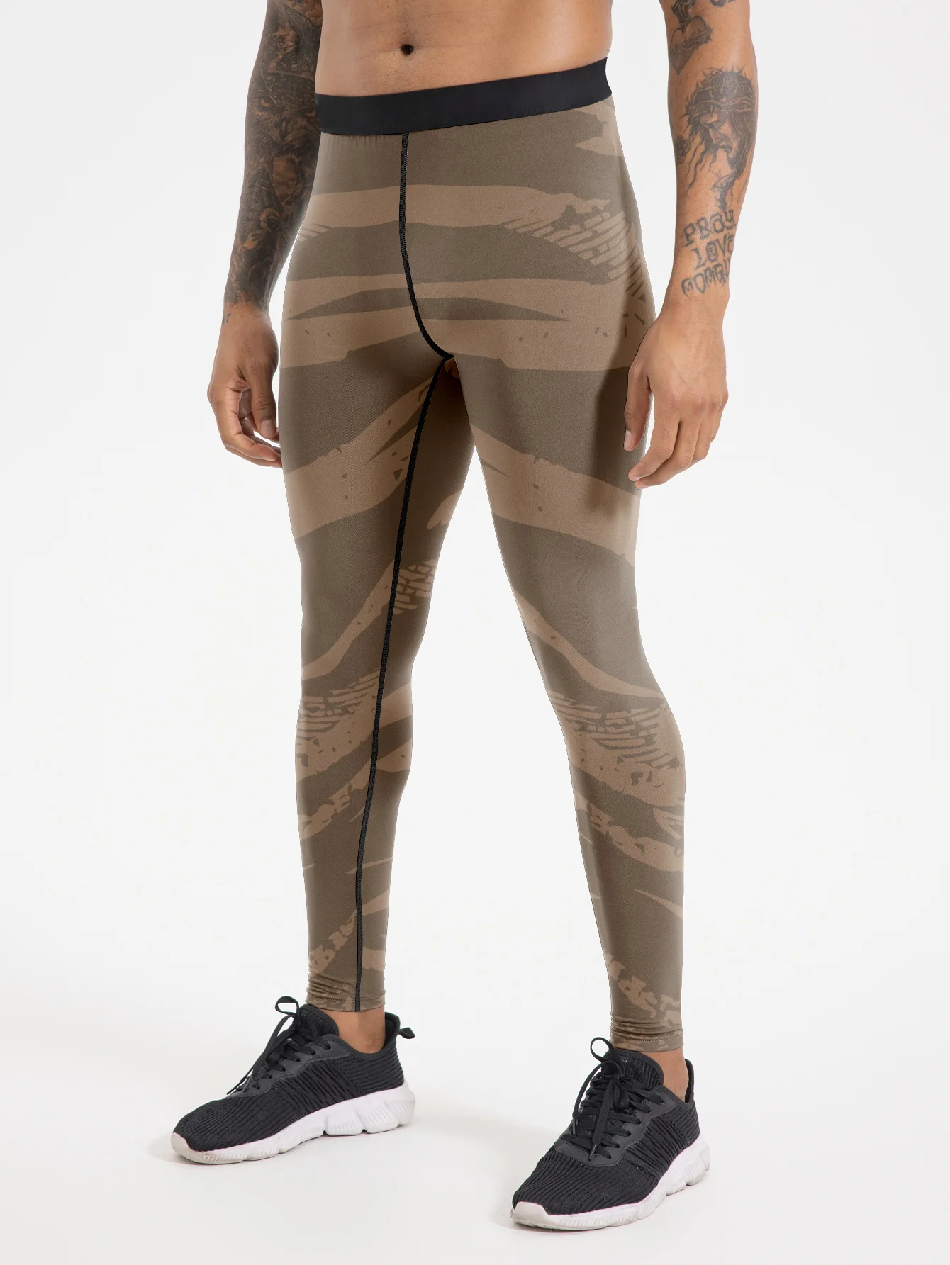 

Men's sports leggings tracksuit, digital printed lightweight quick-drying tracksuit pants, suitable for gym exercise