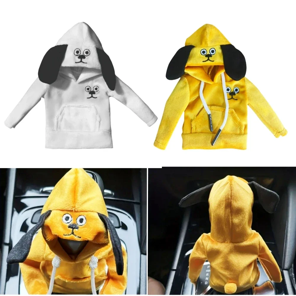 Urocza samochodowa gałka zmiany biegów Bluza z kapturem Puppy Change Speed Lever Bluza z kapturem Gear Shift Gearbox Handle Cover Case Car Mini Hoodies — zdjęcie 2