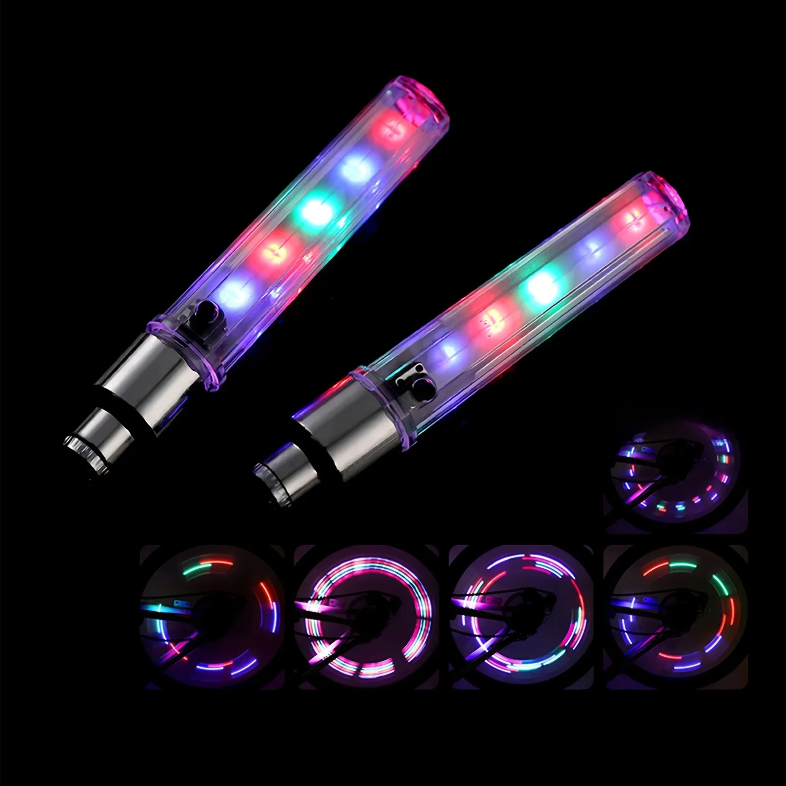 AliExpress 2pcs Bicycle Lights LED Bike Wheel Luminous Fluorescent Tire Valve Light Cap Decor Neon Lamp Flash