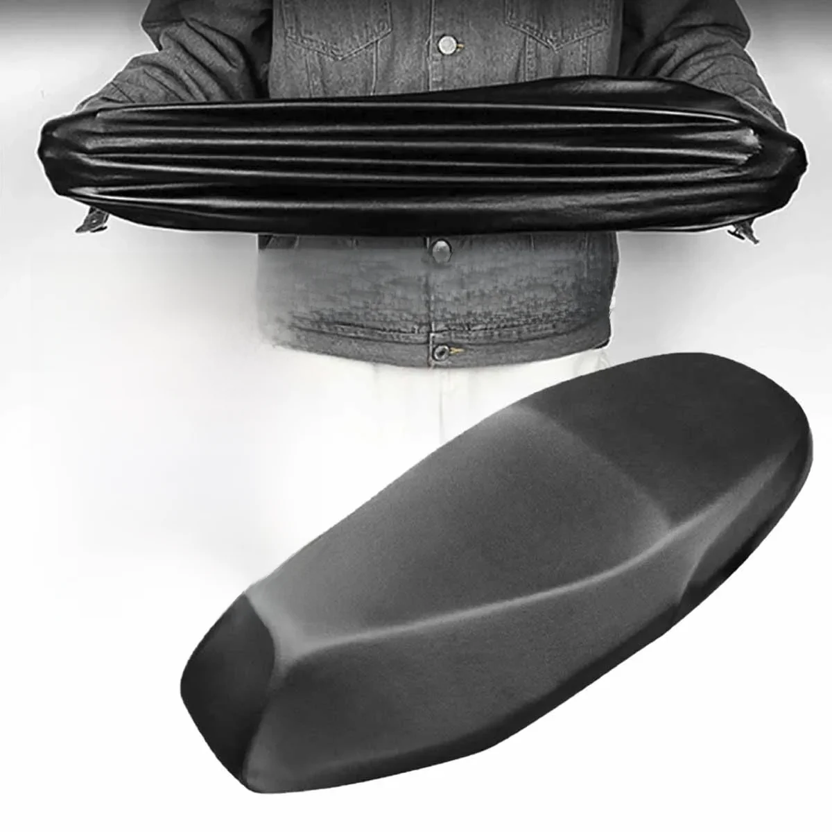 Housse de siège de moto, imperméable, anti-poussière, protection UV, coussin élastique en cuir PU, couverture complète, accessoires de moto