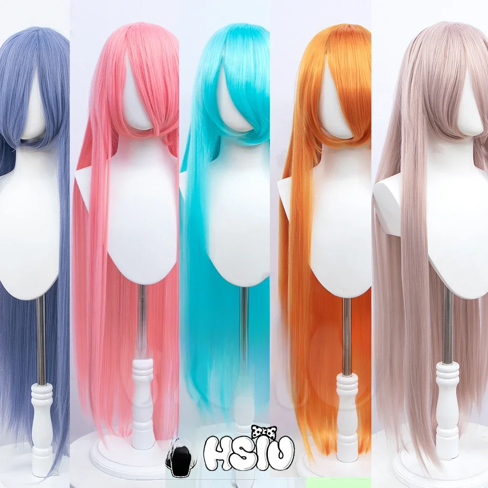 HSIU Nowy styl Cosplay Długa 44-kolorowa peruka 100 cm Odporna na ciepło syntetyczna peruka Anime Party Kolorowa peruka marki Give away netto — zdjęcie 2