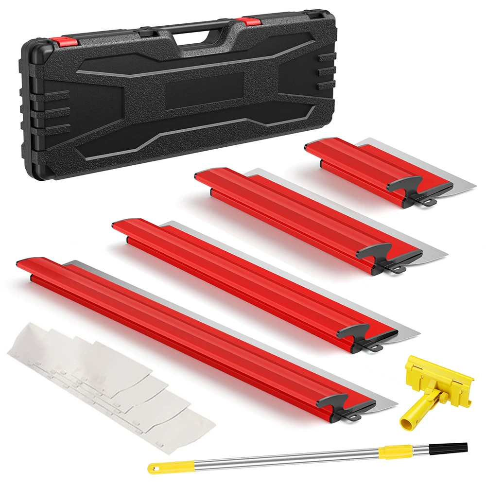 Jeu de lames d'écumage pour cloisons sèches, 25/40/60/80cm, outils de plâtrage mural, lame d'écumage, finition de peinture, couteau de démarrage et de lissage