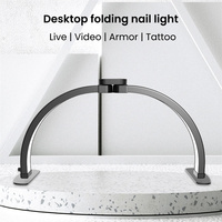 Half Moon Nail Table Lamp Foldable LED Manicure Desktop Light Arch Beauty Salon Fill Lighting For Beauty Nail Eyelash Eyebrow