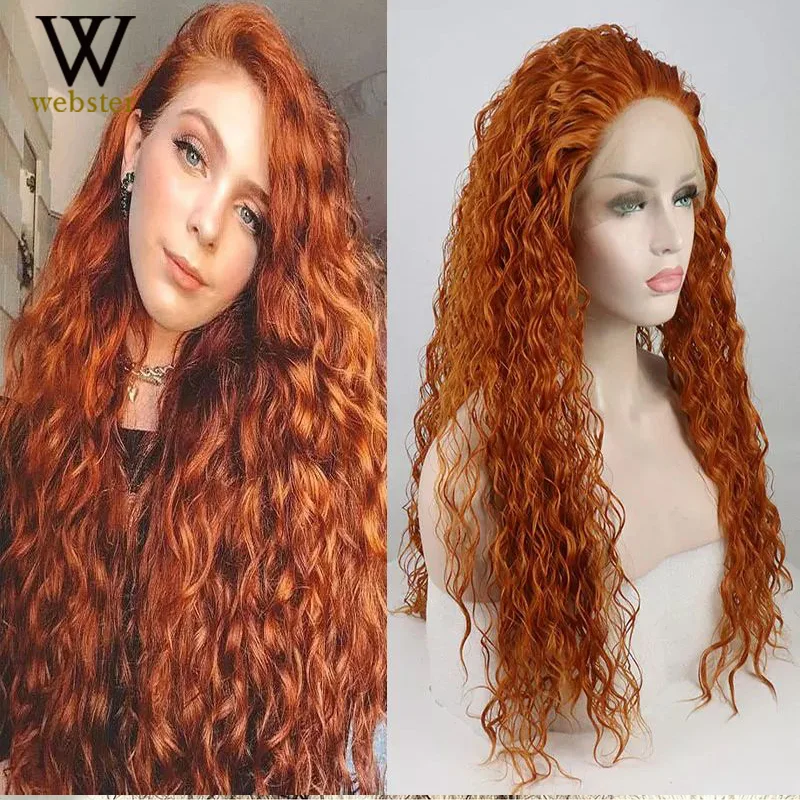 

Websterwigs Synthetic Lace Front Wig Long Curly For Black Woman Babyhair Glueless Heat Resistant Fiber Hair Daily Use Wigs