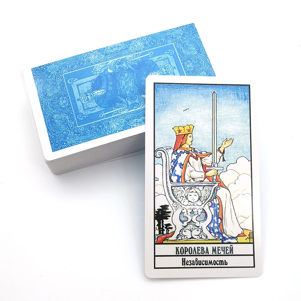 Cartes de tarot épaissies pour débutants, Tarot de cavalier russe, cartes de Tarot espagnol archange Oracle, Tarot anglais