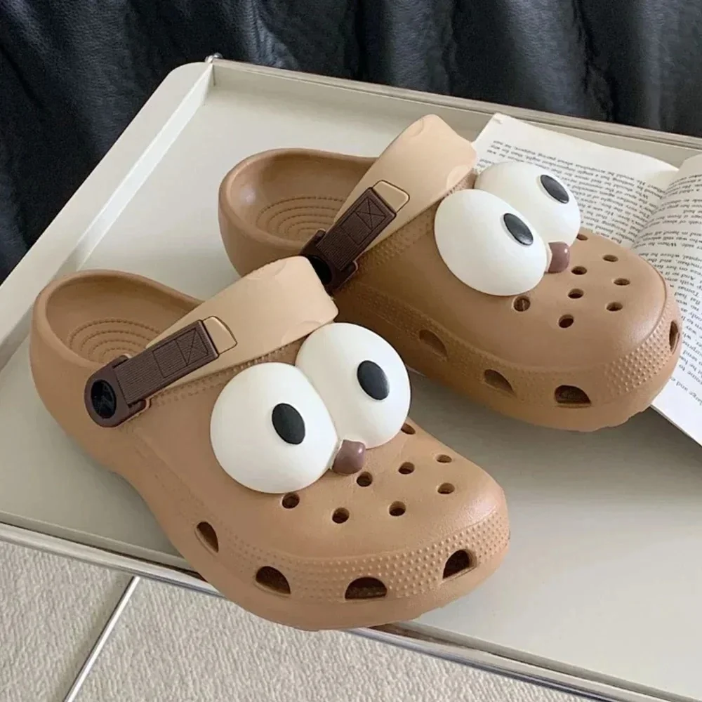 Breloques de chaussures 3D à grands yeux, pour sabots, accessoires, ensemble de mode, sandales coulissantes, boucles de chaussures de jardin, décoration, cadeaux pour garçons et filles