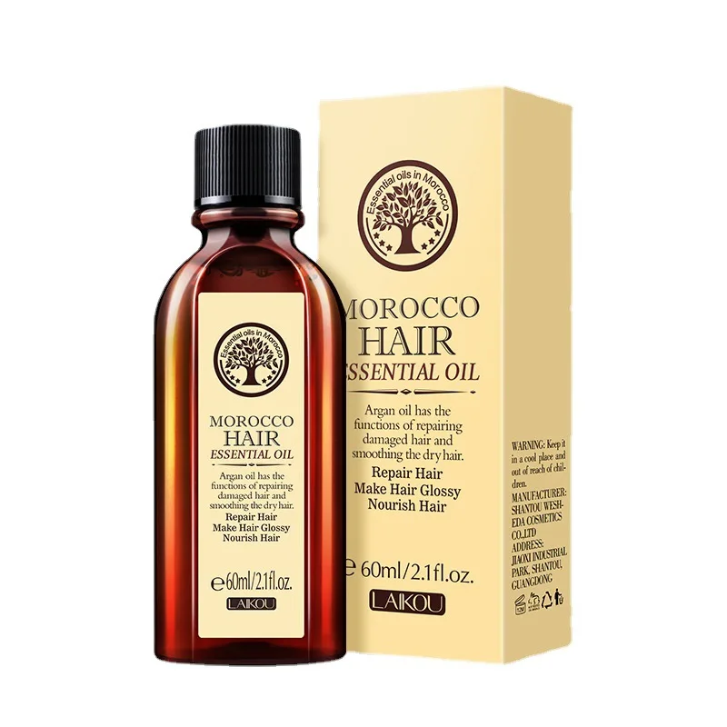 60ML Hair Care Moroccan Pure Argan Oil Hair Essential Oil for Dry Hair Types Multi-functional Hair Care Products for Woman