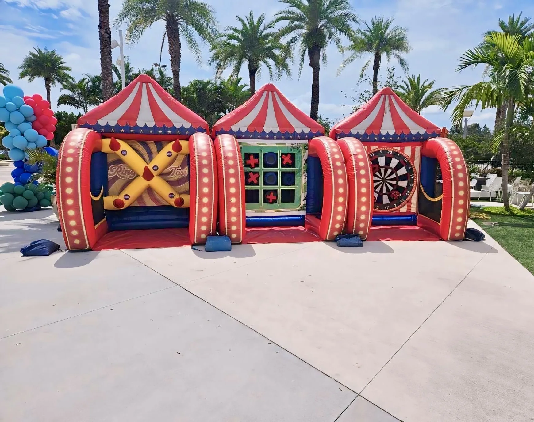 Popular Advertising Carnival Games Interesting Inflatable Carnival Games Football Sport Game For Family Backyard Party