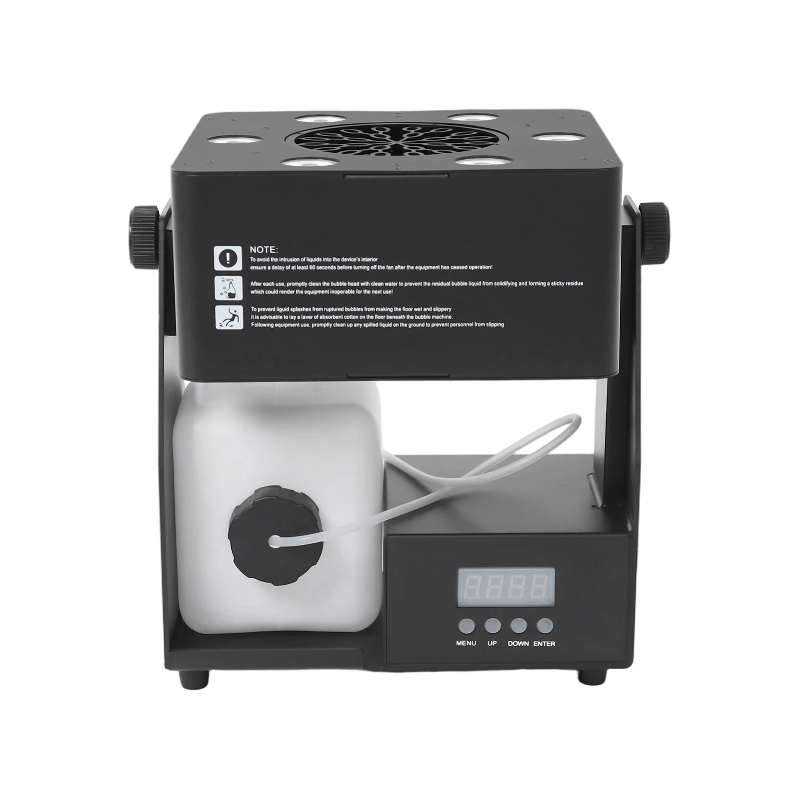Einköpfige Seifenblasenmaschine (ohne Seifenblasenlösung) 90W DMX512 LED 4W RGBW EU-Standard, Bühneneffektmaschine, Einköpfige Seifenblasenmaschine mit Beleuchtung