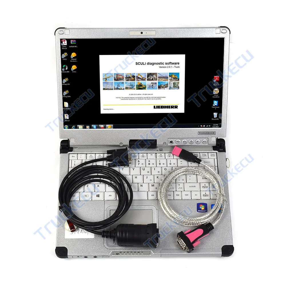 CF19/C2 laptop for excavator Crane Machinery Excavator Wheel Loader Bulldozer diagnostic tool with Key Dongle Sculi full set