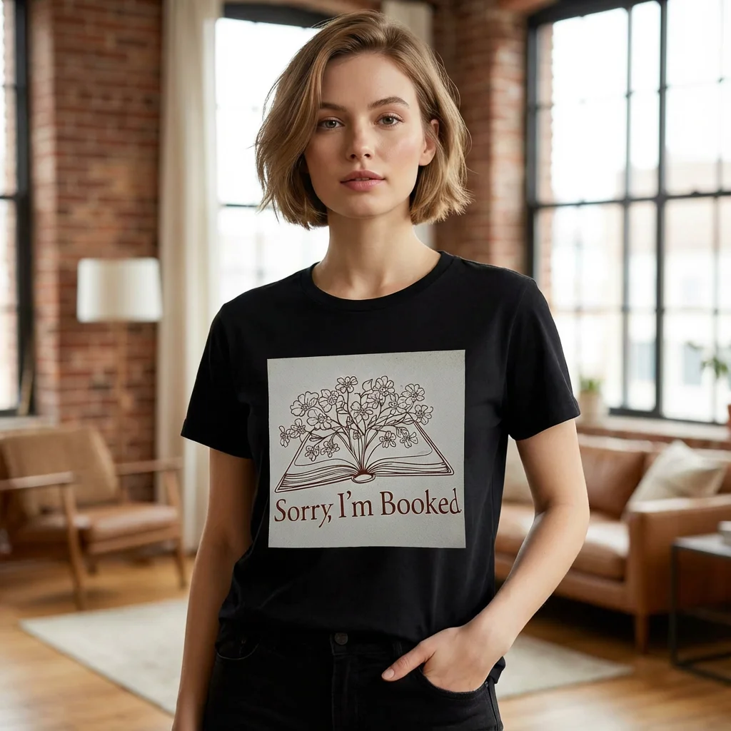 

Floral Book Design Soft Cotton Short Sleeve T-Shirt