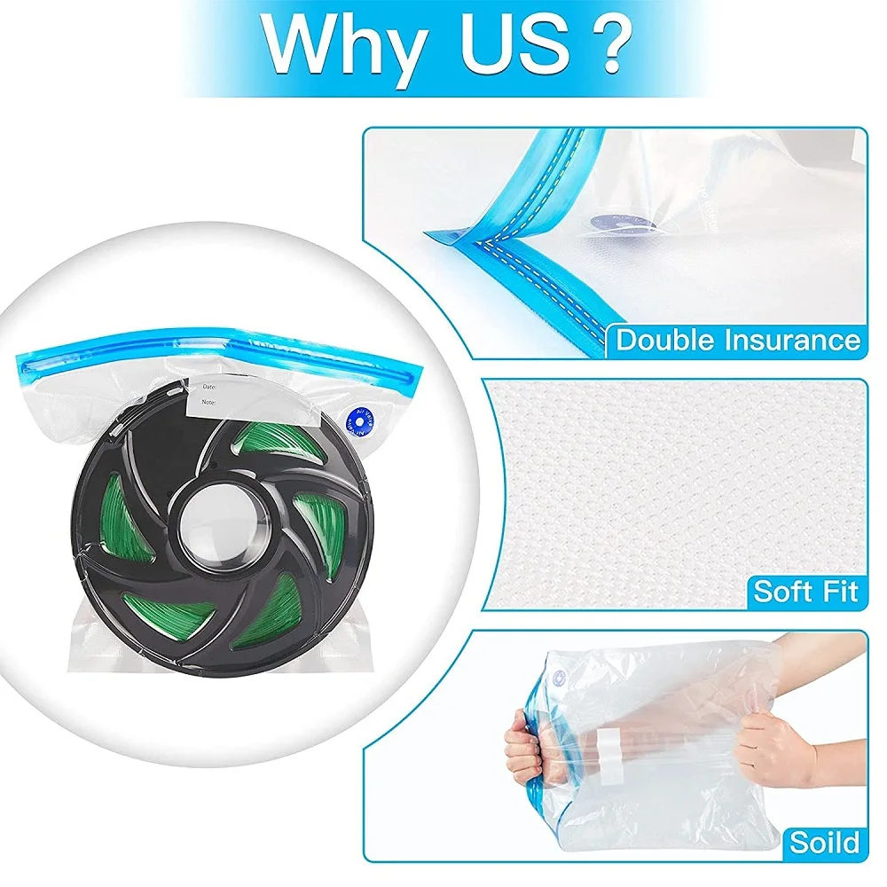 3D Printer Filament Storage Bag PLA Filament Vacuum Sealed Bags Dryer Safekeep Humidity Resistant Sealing Bags Keep Filament Dry