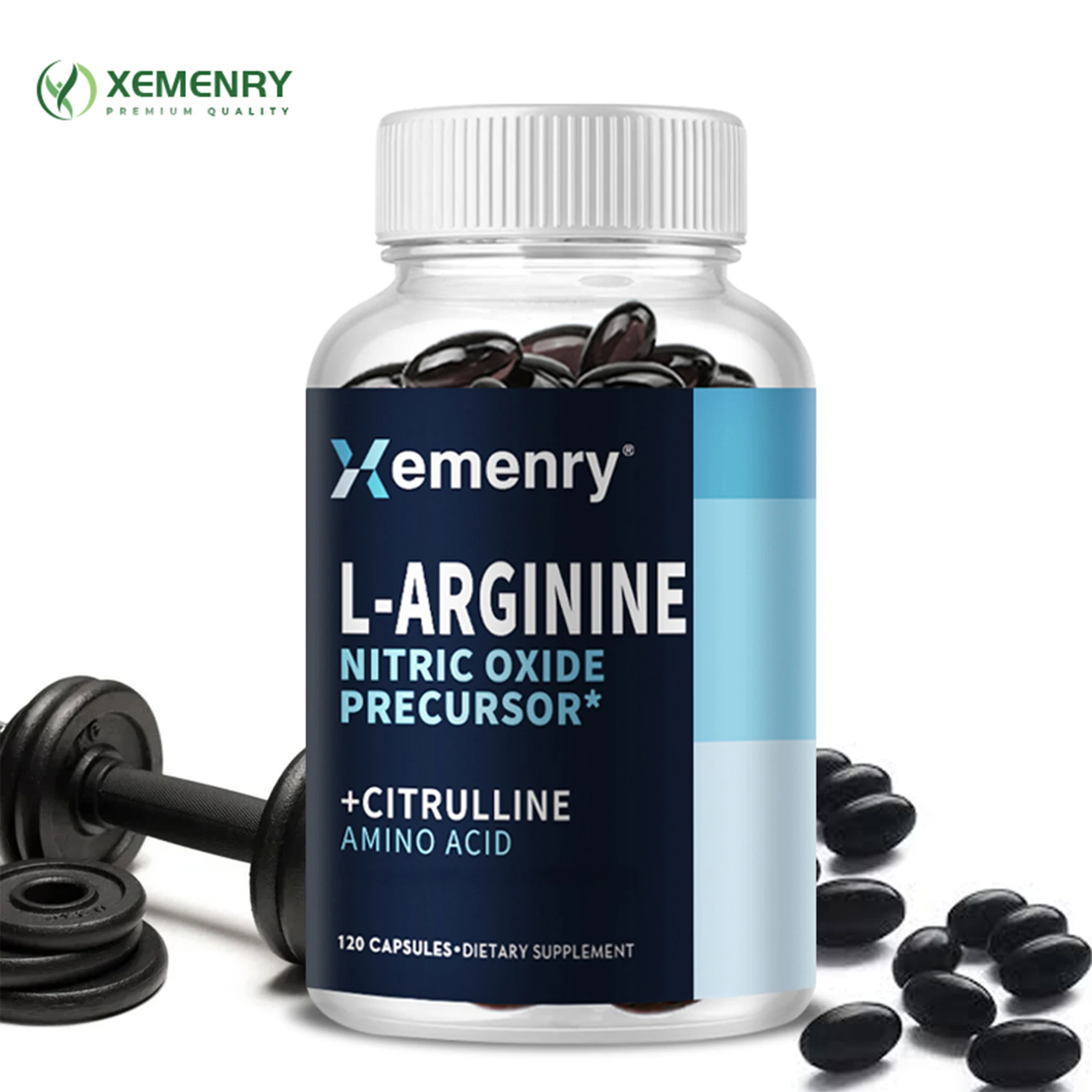 L-Arginine - Nitric Oxide Supplements, Strengthens Muscles, Improves Endurance, and Improves Blood Flow - 120 Capsules