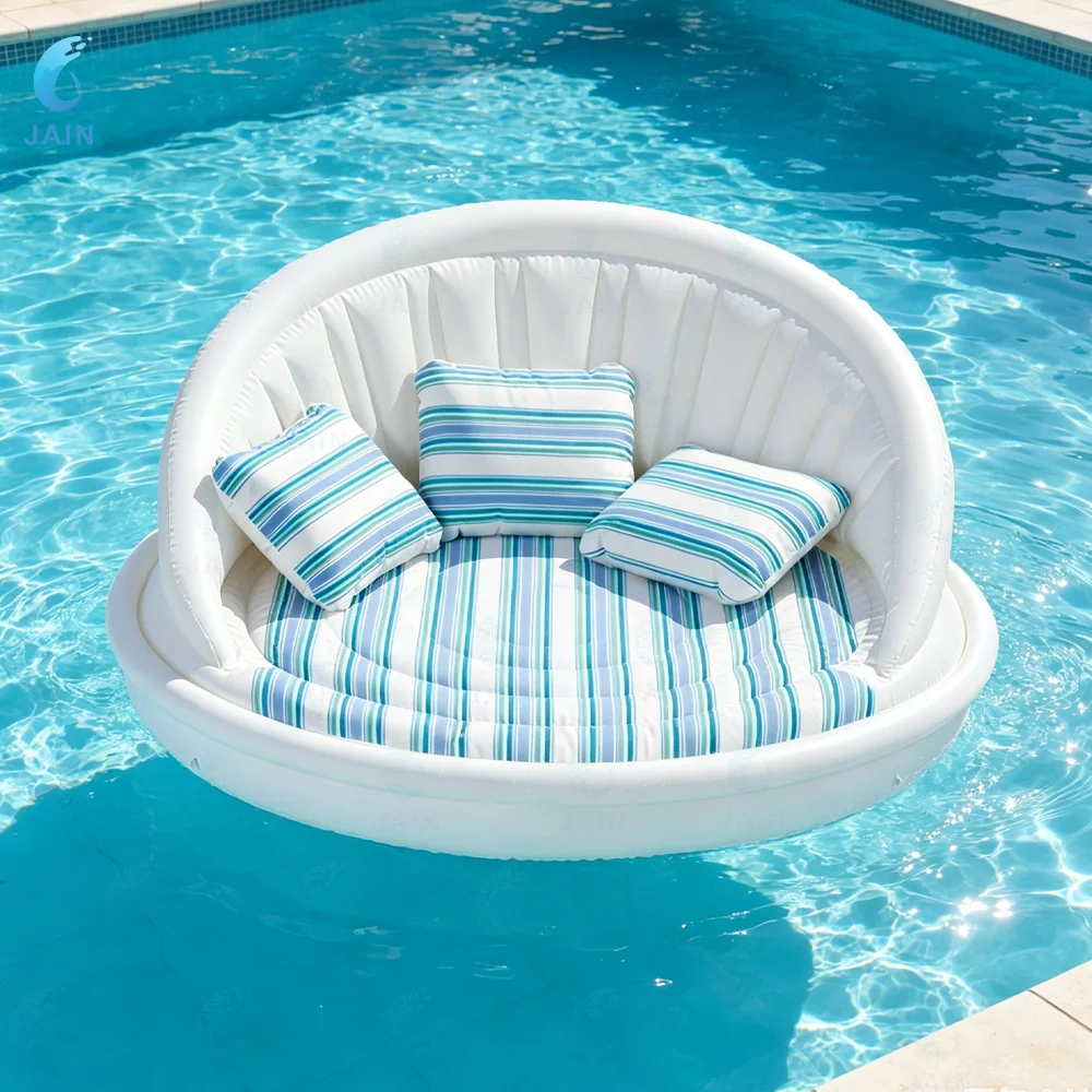 Inflatable Floating Lounger for PoolInflatable Outdoor Sofa Pool Inflatable Beach Lounge Bed Island Folats Inflatable Floating