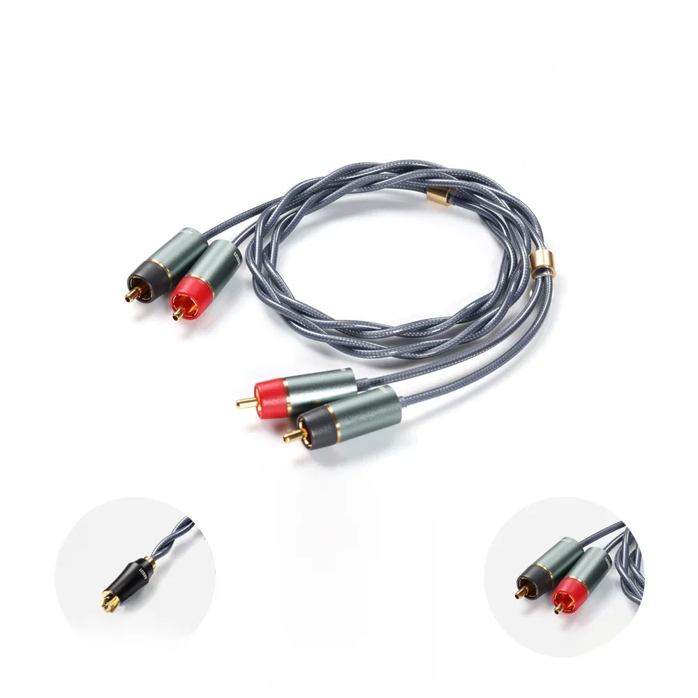 DD ddHiFi RC30A RC30B RC40A ekranowane srebrne kable RCA do komputerów stacjonarnych, 3.5 / 4.4mm / RCA do RCA (dostępne w 60cm / 120cm) — zdjęcie produktu 7