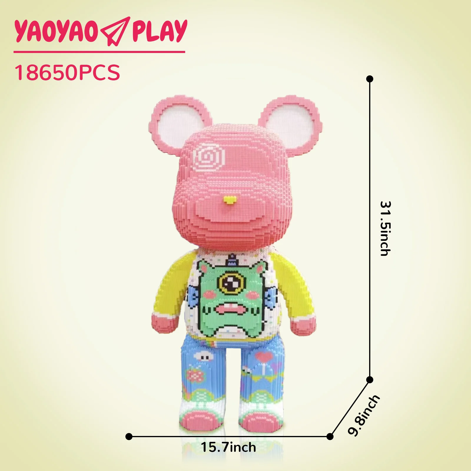 Oso gigante de princesa Qianqian (grande) – 18650 piezas de juguete de ladrillo modular DIY, regalo perfecto para adolescentes y adultos