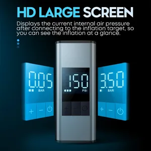 CYCLAMI-Inflator recarregável Auto pneu de bicicleta e carro, em tempo real de exibição de dados, portátil Pocket Bike Air bomba elétrica, 150 PSI 11 principais vendas inversor 12v para 110v 10000w - №11