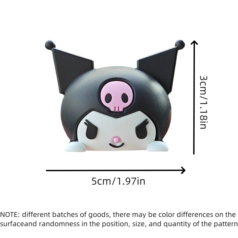 1/4/6pcs HelloKitty My Melody Kuromi Cinnamoroll Rubber Durable Cute 3D Cartoon Dashboard Decorations for Vehicle Decor image 2