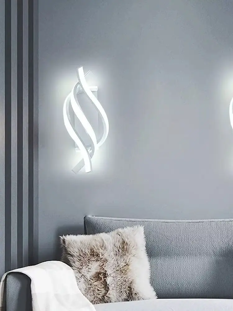 Moderne Wandleuchte, weiße LED-Wandleuchte für den Innenbereich, 22 W, weißes Licht, 6500 K, für Flur, Schlafzimmer, Wohnzimmer, Treppen – Detail 3