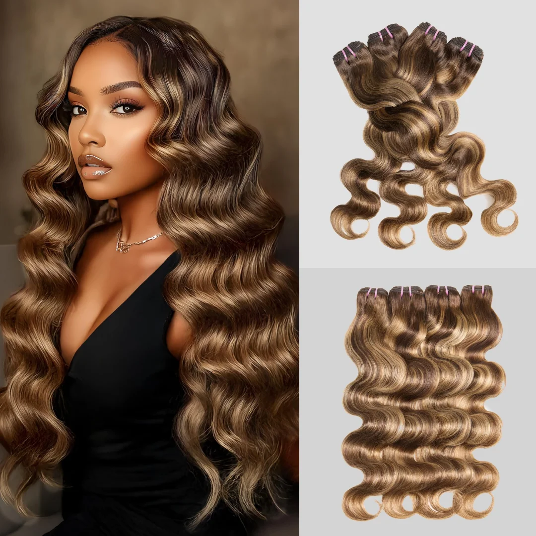 613 حزم شعر بشري مموج 2/3/4 وصلات شعر أسود اللون 100% حزم غير معالجة شعر بشري 4/27 شعر ريمي مموج