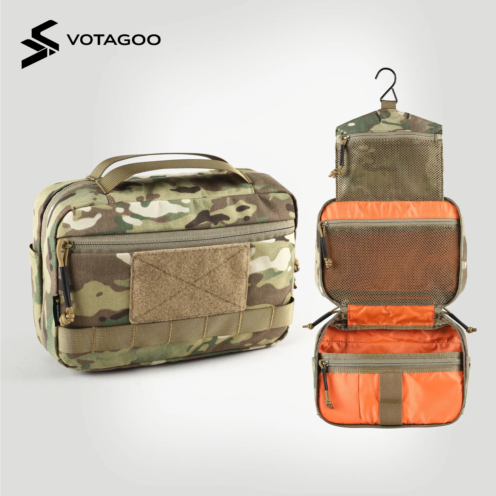 

VOTAGOO Tactical Toiletry Bag Hygiene Bag EDC Tool Molle Pouches Small Dopp Kit Travel Shower Bag for Men