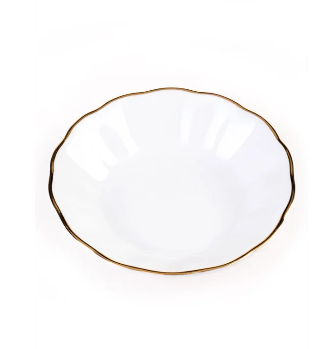 

Tea Plate Modern Design Gold Detailed Porcelain Tea Plate, Handmade Patterned Tea Plate, Decorative Bowl