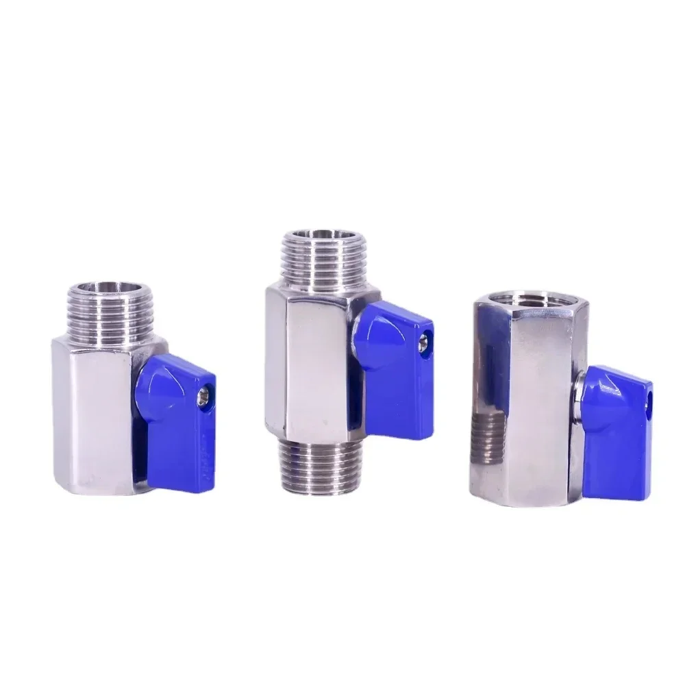 1/8 "1/4" 3/8 "1/2" 3/4 "1" BSP NPT żeński męski Mini sanitarny zawór kulowy SUS 304 316L stal nierdzewna Homebrew — zdjęcie 2