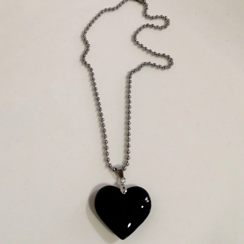 6개 세트 고딕 레이어드 목걸이 세트 블랙 솔리드 속이 - Layered Pendant Necklace Aesthetic 리뷰 및 가격