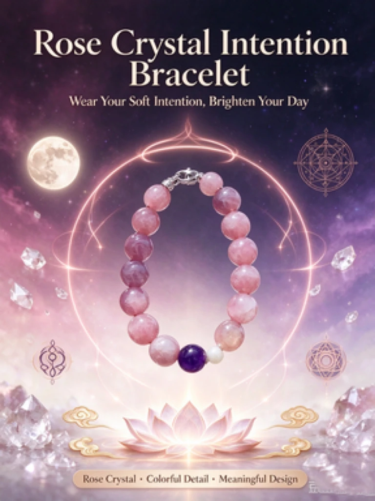 Elegant Single Loop Pink Crystal Bracelet, Strong Elastic Cord, Soft Pink Polished Beads, Uplifting Energy Accessory, Christmas Gift for Young Ladies