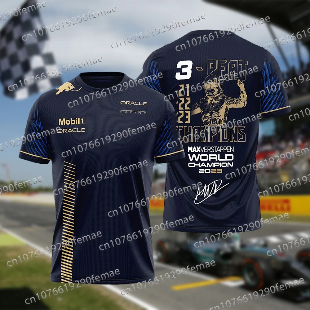 Latest Dutch F1 Champion Printed Racing T shirt With Short Sleeves For Daily Casual And Comfortable Racing Race Commemorative