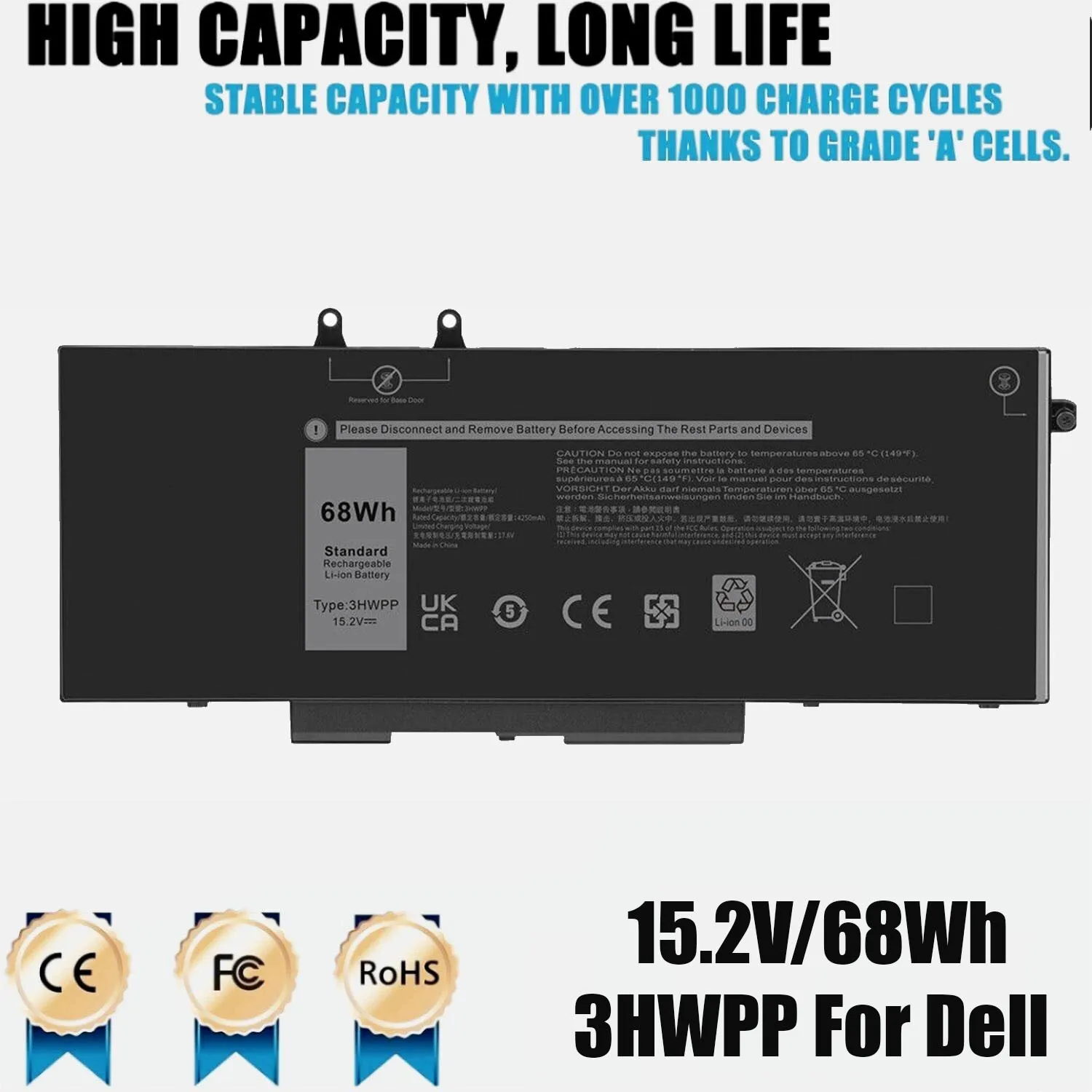 

New OEM 3HWPP 68Wh LAPTOP BATTERY FOR DELL Latitude 5401 5410 5411 5501 Precision 3541 Battery Shipped Within 24 Hours