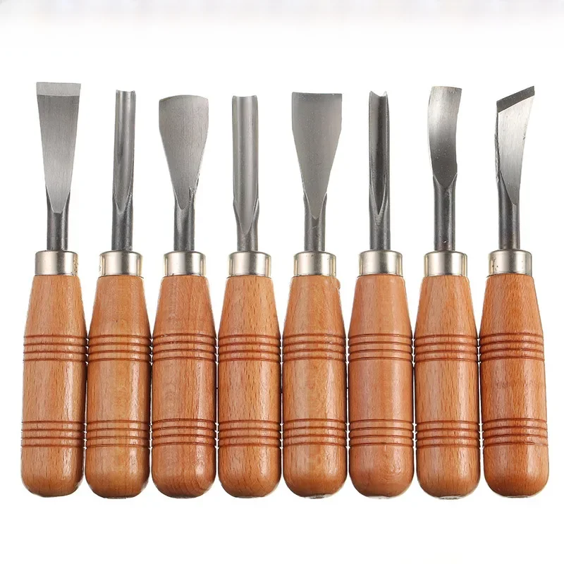 1/5/6/8PCS/Set Narzędzia do rzeźbienia w drewnie na sucho Zestaw dłut do drewna Zestaw noży tokarskich ze stali szybkotnącej Zestaw narzędzi do obróbki drewna — zdjęcie 2