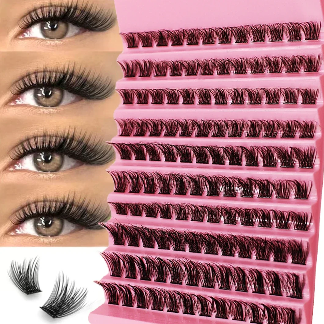 Lash Clusters 120pcs Cluster Lashes 8-16mm Wispy Individual Lashes Extensions Natural Look Lashes D Curl Fluffy Cluster Lashes — zdjęcie 2