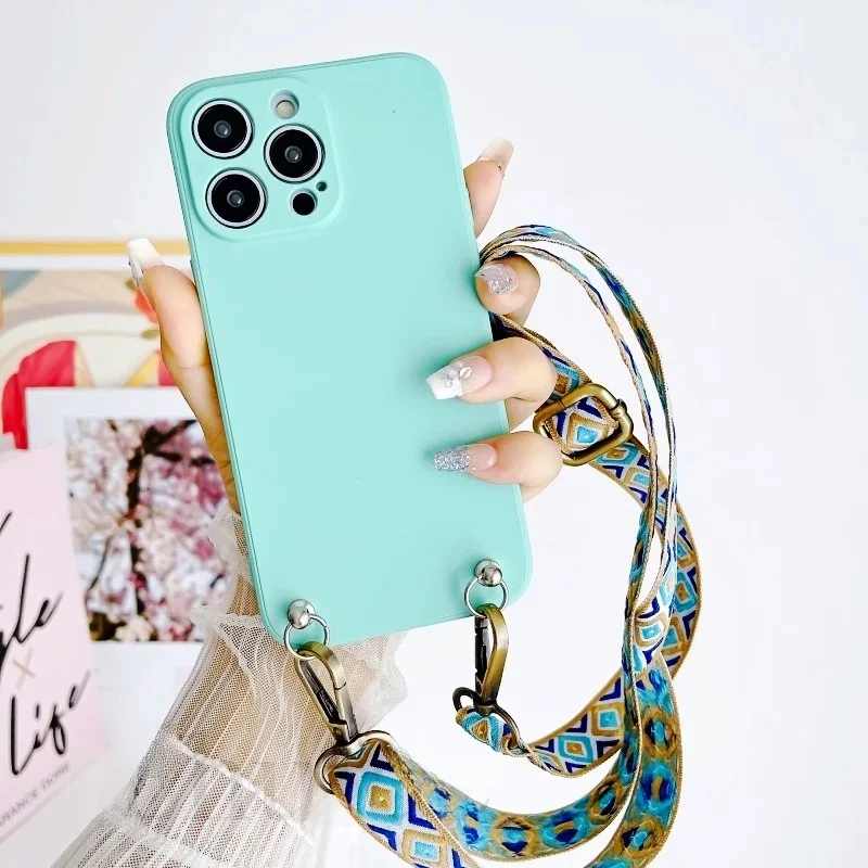 Klasyczne etui z paskiem na szyję do Xiaomi POCO X8 X7 X6 M7 Mi 15T 14T 13T Redmi Note 15 Pro Plus, miękka silikonowa obudowa z smyczą. — zdjęcie produktu 7