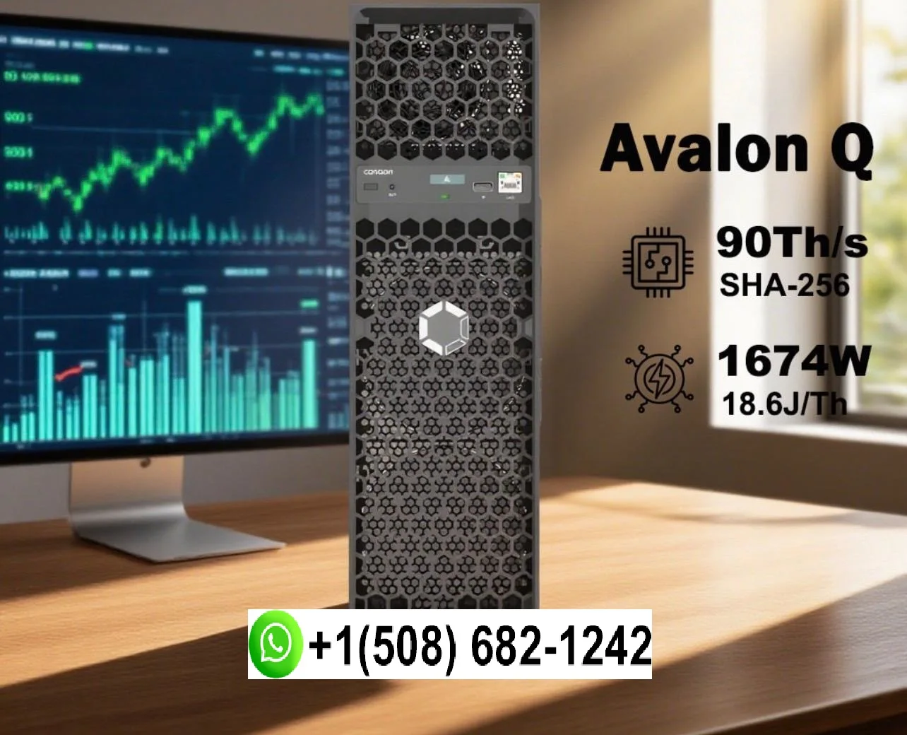 

Найдите аналогичный продукт: Avalon Q High Efficiency 90TH/s 1674W 18.6J/T — новейший майнер для серверных приложений.