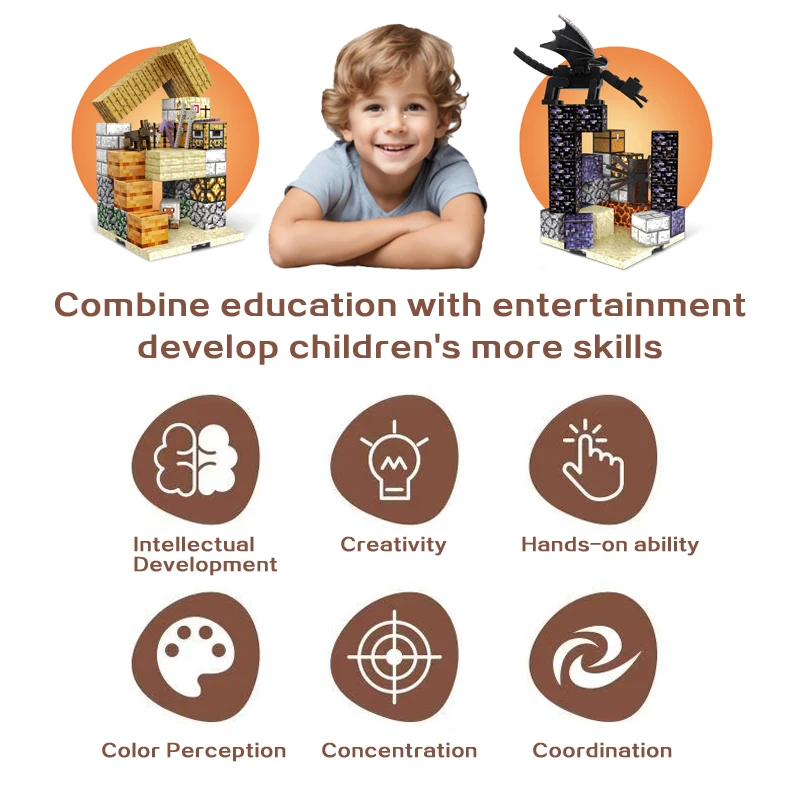 Moje magnetyczne klocki konstrukcyjne 3D, seria Desert, magnetyczne klocki konstrukcyjne DIY dla dzieci, prezenty dla dzieci