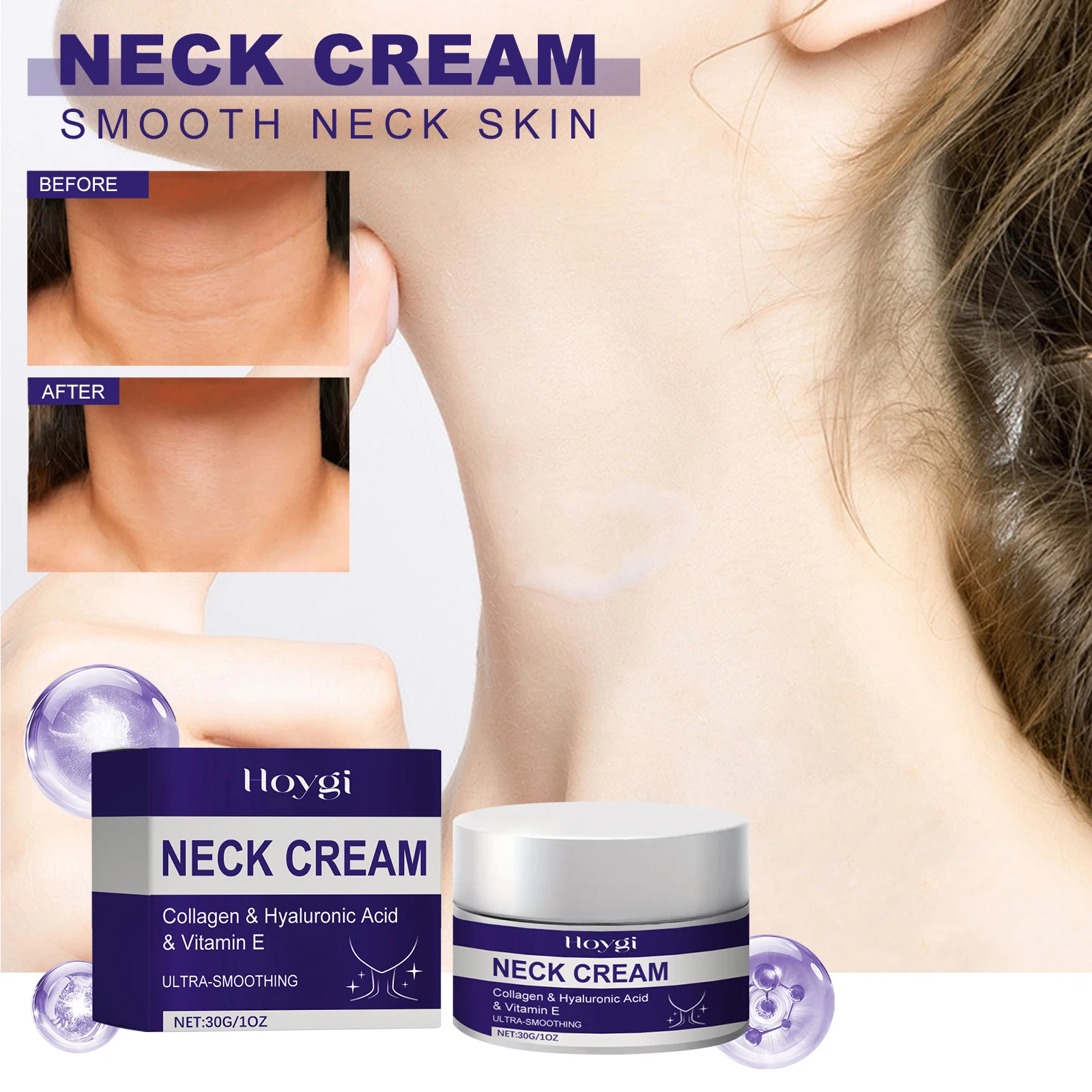 

Hoygi Neck Care Cream Deeply Moisturizing Fade Fine Lines Brightening Skin Tone Remove Neck Wrinkles Firming Neck Cream