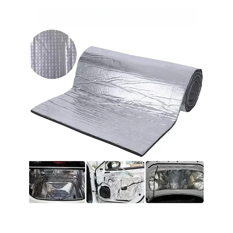 Brandwerende Warmte- en Geluidsisolatie Mat 200x50cm Akoestische Thermische Mat Geluiddichte Wandpanelen Geluidsisolatie voor Auto Deadening - afbeelding 2