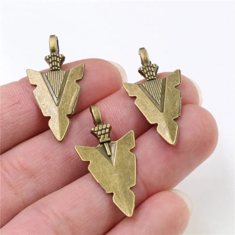 8 sztuk Charms indyjski grot sztylet 28x15mm Antique Making wisiorek fit, w stylu Vintage tybetański brąz, DIY bransoletka naszyjnik — zdjęcie 2