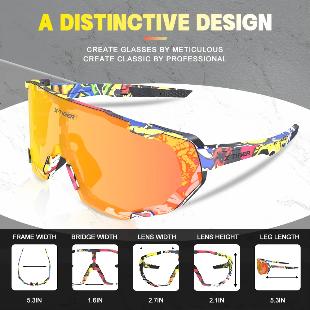 X-TIGER Polarized Cycling Glasses Photochromic Bike Glasses Outdoor Sports Men\'s Sunglasses Women MTB Road Bicycle Sunglasses