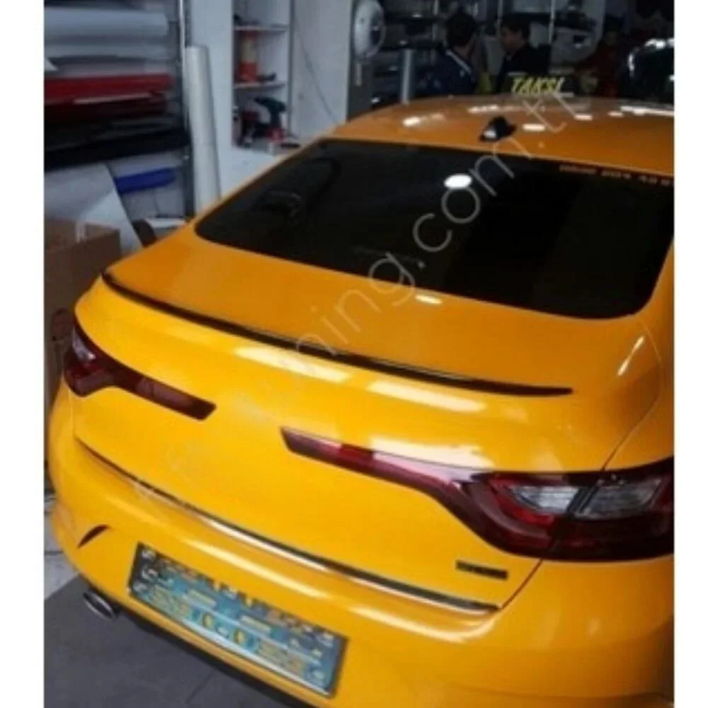 For Renault Megane 4 Sedan Glass Under Spoiler Fiber Material Rear Roof Spoiler Wing Trunk Lip Car Styling Compatible Tuning