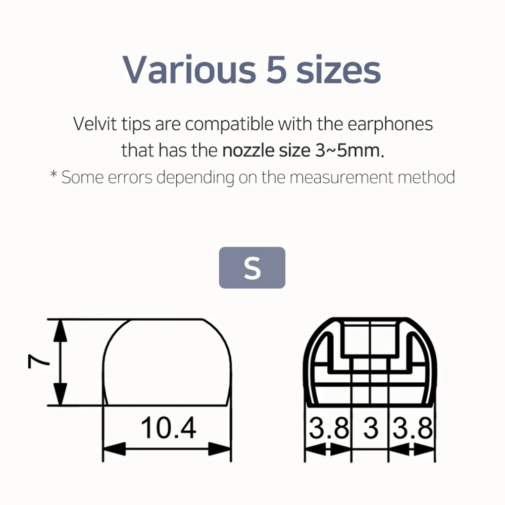 Divinus Velvet Eartips For AirPods Pro Series For 3mm-5mm Nozzle, Comfort Low Pressure Wider loop Ear tips For AirPods Pro1/2