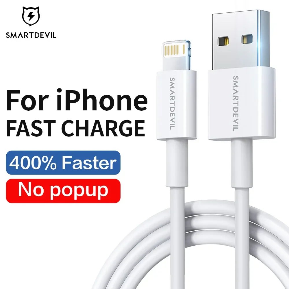 SmartDevil PD USB C a Lightning Cable para iPhone 13 12 11Pro Max 2.4A Cable de datos de teléfono de carga rápida para iPad Cable de cargador