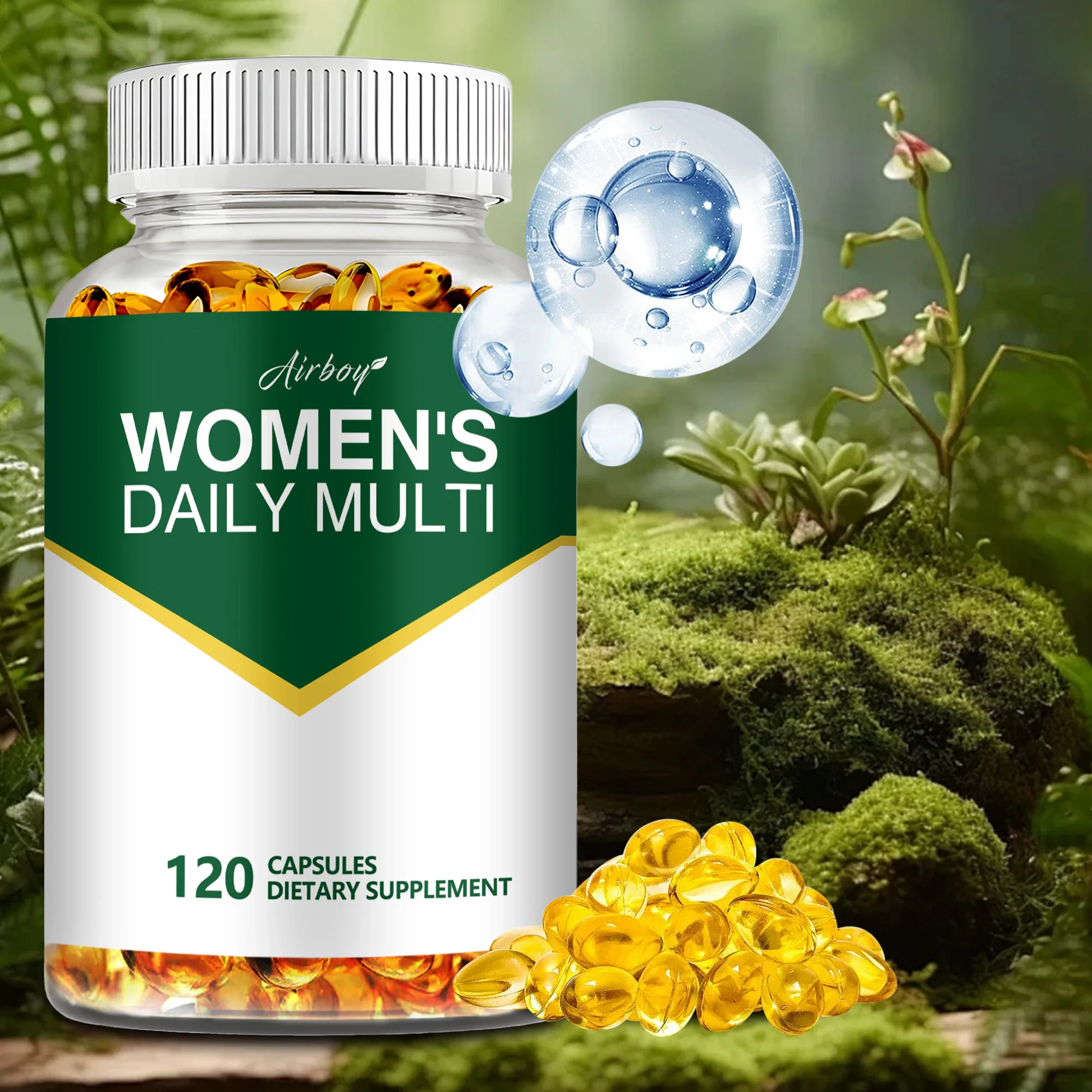 Women's Daily Multivitamin - Help Heart Brain Immunity Skin & Hair, Promotes Energy Production - 120 Capsules