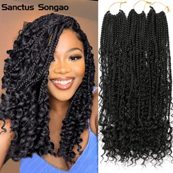Tresses Synthétiques au Crochet, Extrémités Bouclées, Fausses Serrures, Extensions de Cheveux, Déesse Douce, pour Femmes Noires, 14 20 Pouces