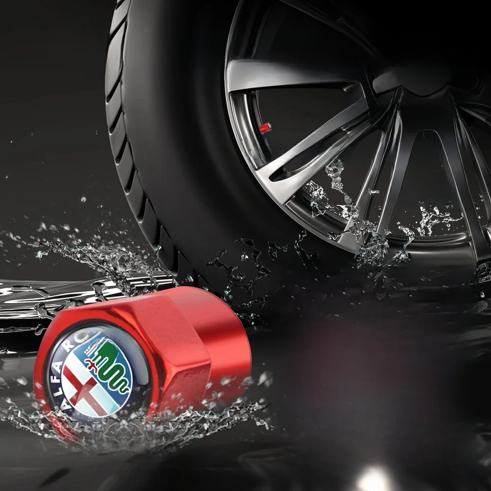 Valve hexagonale universelle en alliage d'aluminium pour pneu de voiture, 4 pièces, pour Alfa Romeo Giulietta Giulia GT Mito Brera F1 Stelvio