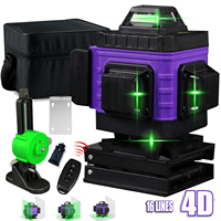 16 Lines 4D Laser Level Green Line SelfLeveling 360° Horizontal And Vertical Super Powerful Laser Level Green Beam Laser Level
