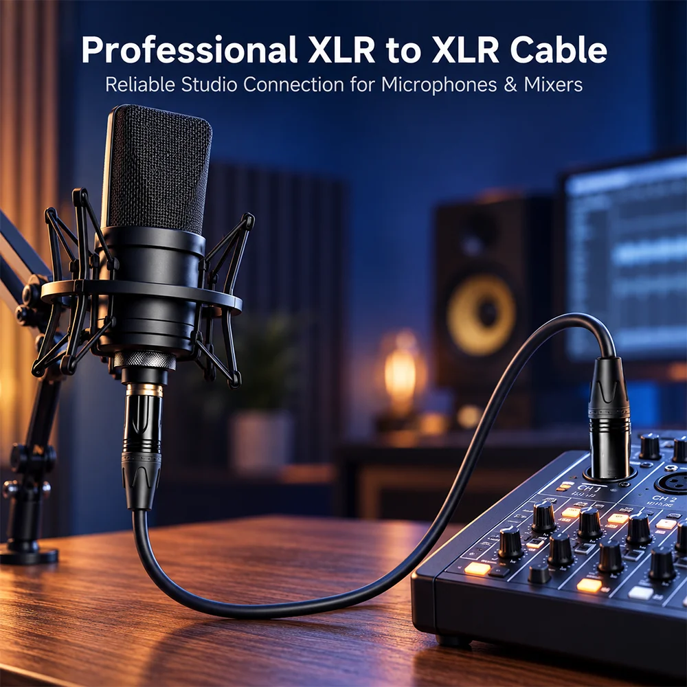 2PCS XLR Patch Cables 1FT-30cm 3 Pin Male to Female Balanced Shielded Audio Cords for Studio Rack by Parallel World