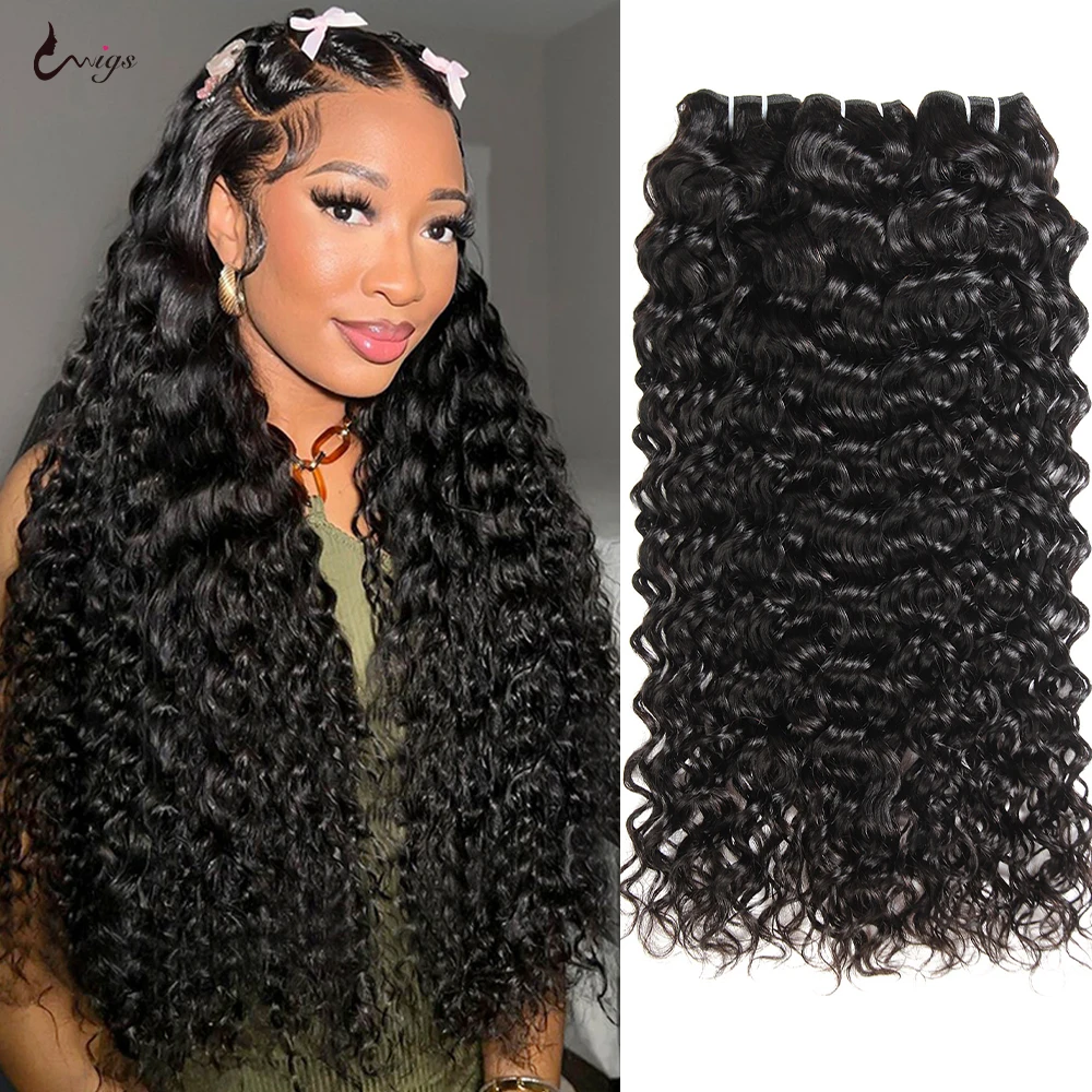 

Water Wave Bundles 100% Hman Hair Bundles 28 30 inch Virgin Hair Quick Weave 3 4 Bundles Brazilian Human Hair Extensions